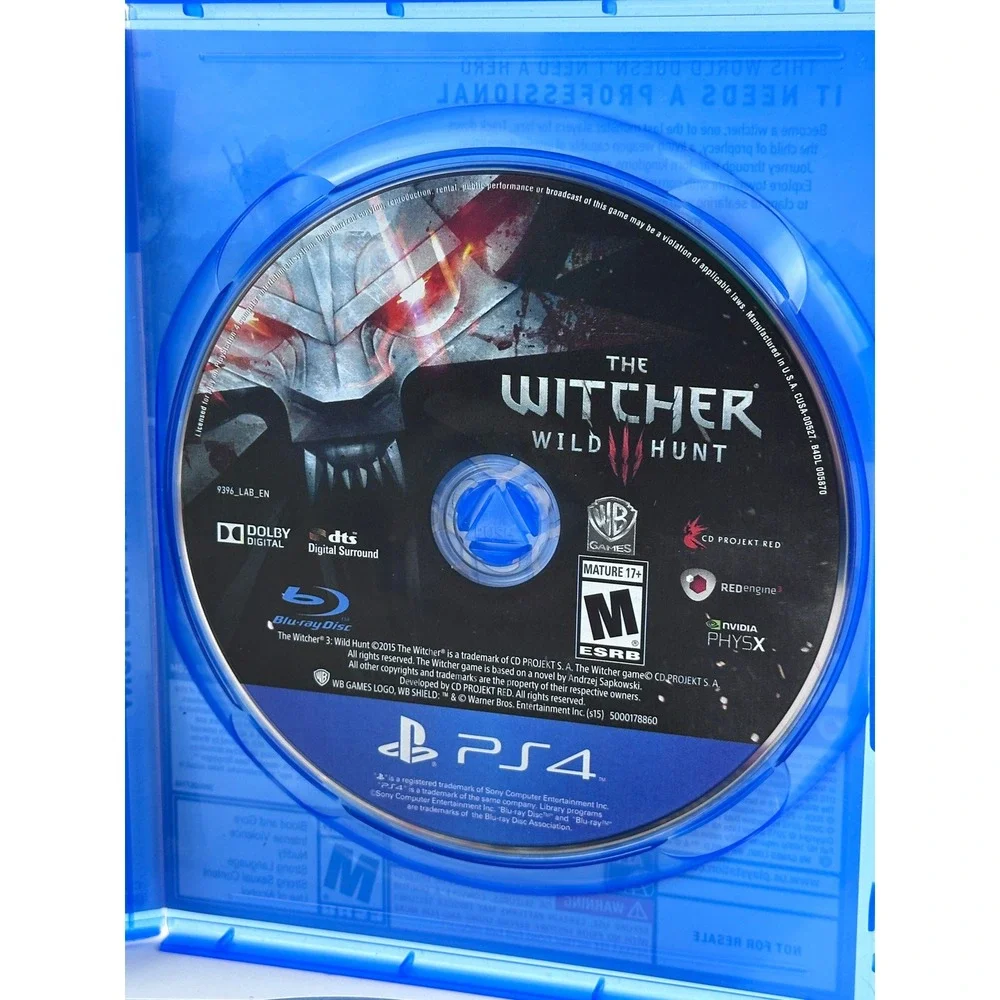 The Witcher 3 Wild Hunt‎ PS4 Game Complete Bonus Soundtrack Map Stickers
